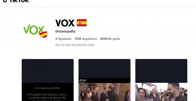 Vox 'normaliza' la violencia y el uso de las armas en la red social de moda entre los jóvenes