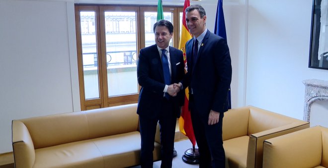 Sánchez mantiene un encuentro bilateral con Conte