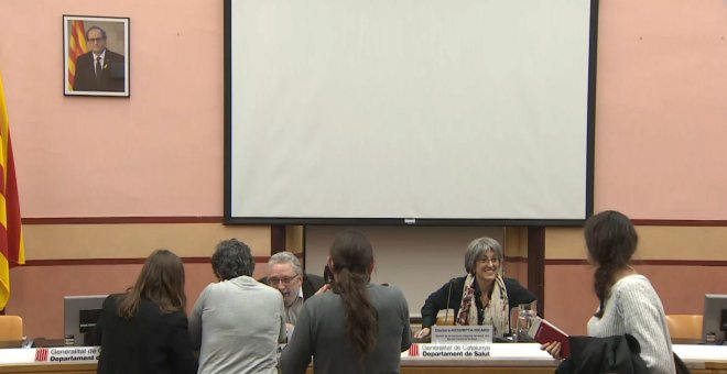 Joan Guix y Assumpta Ricard en rueda de prensa