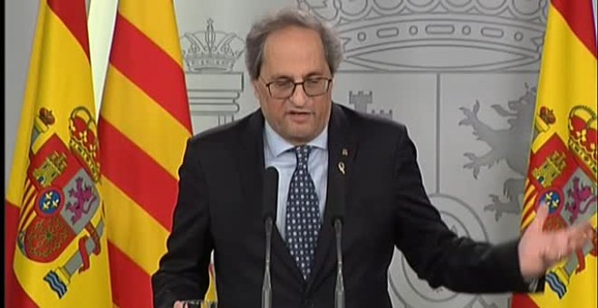 Torra asegura confiar en el Gobierno y señala que no "se levantarán de la mesa"