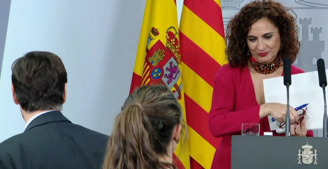 Torra y Montero en rueda de prensa tras la mesa de diálogo