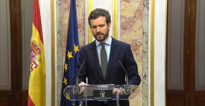 Casado exige la comparecencia urgente de Sánchez para "rendir cuentas" de lo que negocia en la "mesa de despiece"