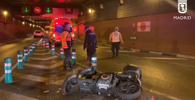 Herido grave un motorista por caída en el túnel de María de Molina