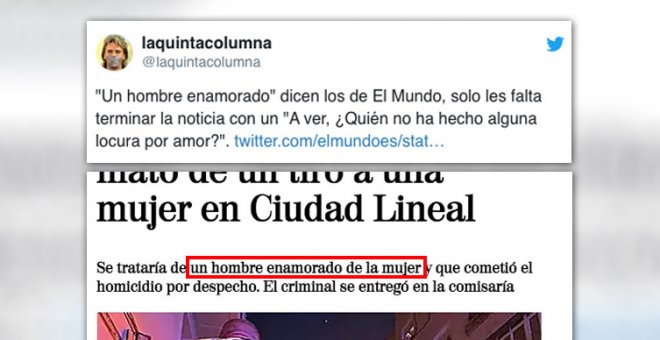 "¡Dejad de romantizar los asesinatos!": críticas a la noticia de 'El Mundo' sobre un feminicidio