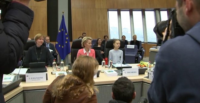 Greta Thunberg acude a una reunión de la Comisión Europea