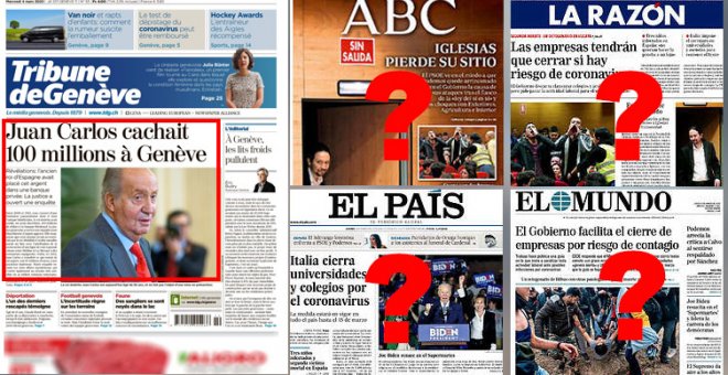 Este 'corinavirus' sí que es peligroso: ni rastro en las portadas de los tejemanejes de Juan Carlos I en Suiza