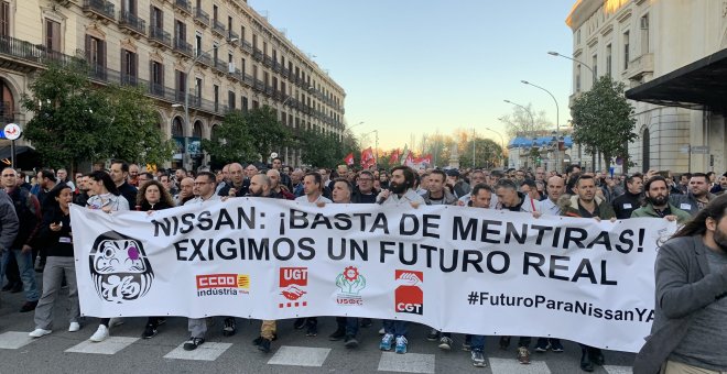 Nova protesta dels treballadors de Nissan a Barcelona per exigir un pla de futur