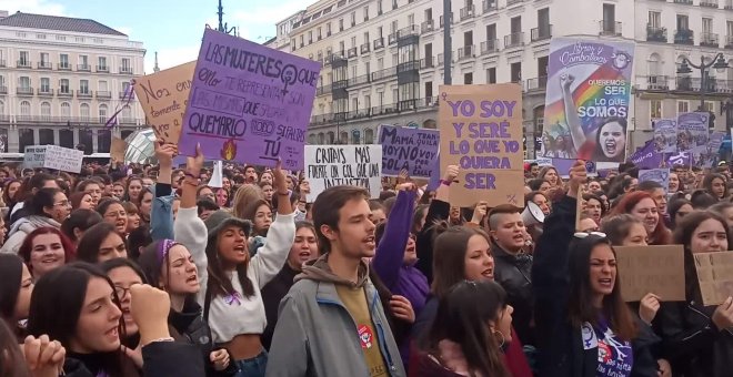 Manifestación feminista del Sindicato de Estudiantes en Madrid