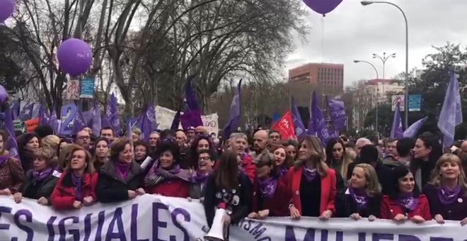 Manifestantes en Madrid por el 8M