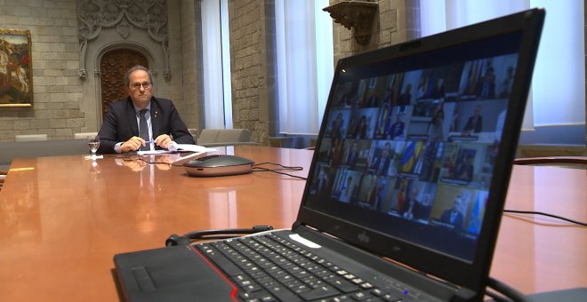 Torra participa en la videoconferencia de presidentes autonómicos