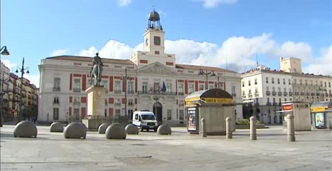 Desoladoras imágenes de Madrid en el primer lunes en estado de alarma