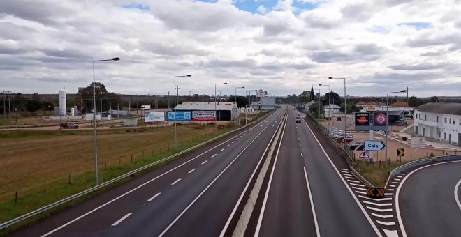 Frontera entre España y Portugal tras la limitación de movimientos