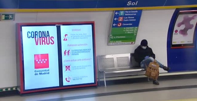 Martes sin aglomeraciones en el Metro de Madrid