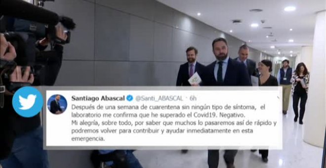 Santiago Abascal supera el coronavirus tras una semana de cuarentena