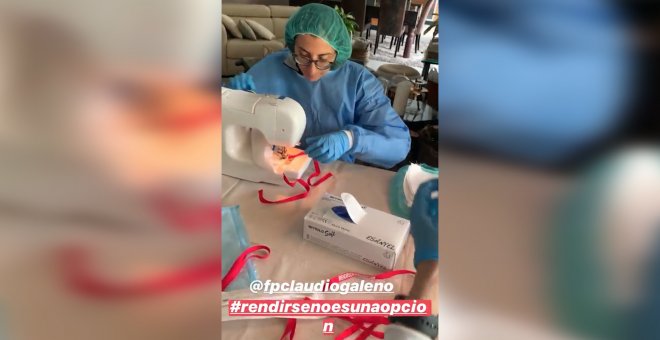 Paz Padilla hace un "taller clandestino" para fabricar mascarillas