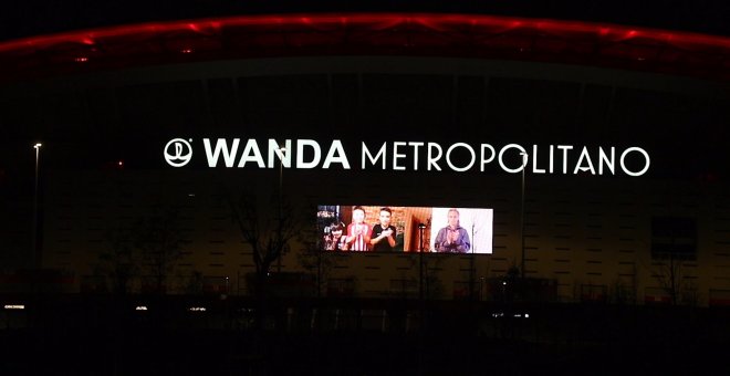 El Wanda Metropolitano se suma a los aplausos sanitarios