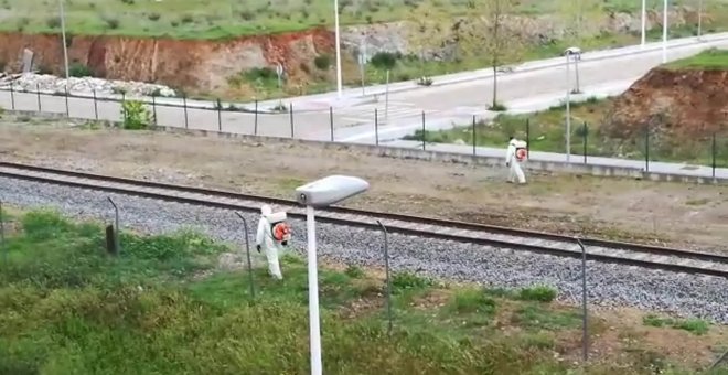 Las labores de desinfección en Mérida continúan en el tren