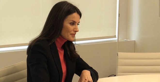 Doña Letizia realiza una videoconferencia con el presidente de FASOCIDE
