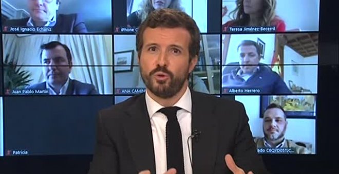 Casado afirma que una reedición de los Pactos de la Moncloa podría suponer "un cambio de régimen encubierto"