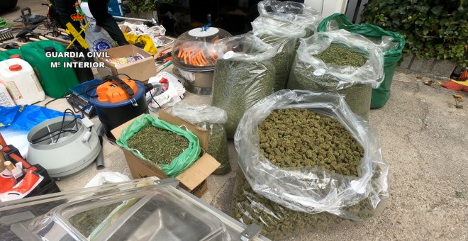 La Guardia Civil detiene a seis personas por cultivo de marihuana