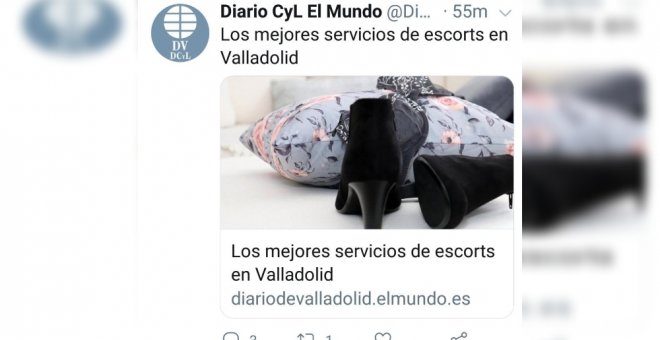 'El Mundo' divulga un publirreportaje que recomienda las "mejores escorts en Valladolid"