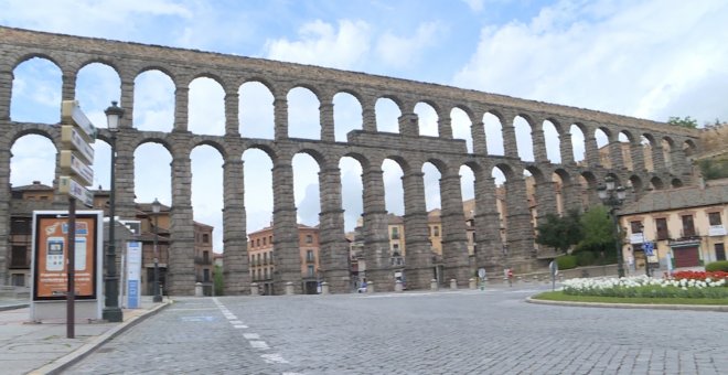 Lugares emblemáticos de Segovia, sin turistas durante el confinamiento