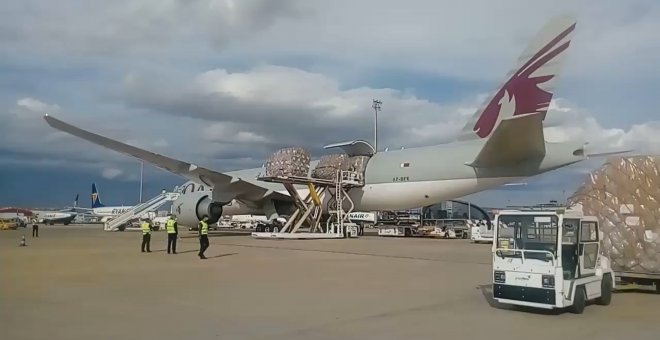 Llega a Valencia el decimocuarto avión con material sanitario