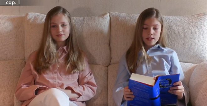 La Princesa Leonor y la Infanta Sofía participan en la lectura del Quijote