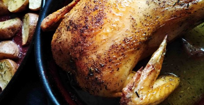 Pato confinado - Pollo al horno: receta estilo al ast