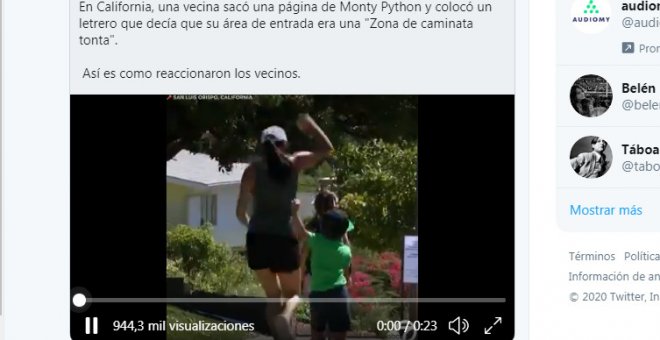 "Atención, entra usted en zona de andares tontos": la estupenda reacción de un grupo de peatones a la propuesta de su vecina