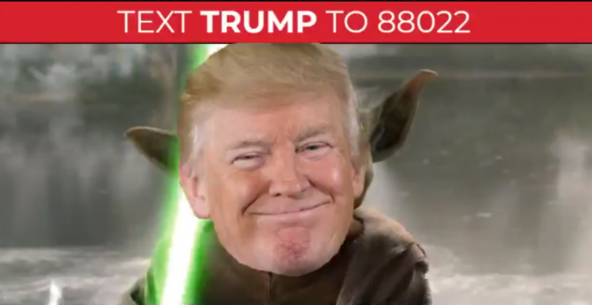 Trump aparece como Yoda decapitando a la CNN en un vídeo de campaña para su reelección como presidente