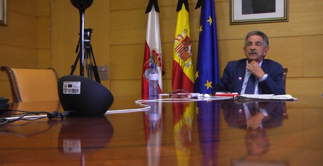 Revilla durante la videoconferencia de presidentes autonómicos