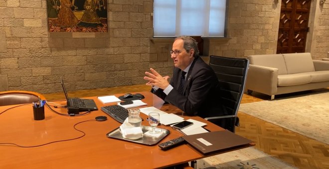 Torra, en videoconferencia con Moncloa y el resto de líderes autonómicos