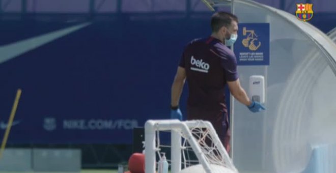 El Barça sube la intensidad en el último entrenamiento de la semana