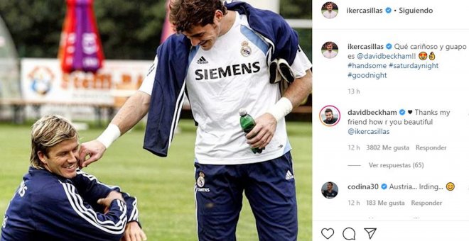 Mensajes cariñosos entre Iker Casillas y David Beckham