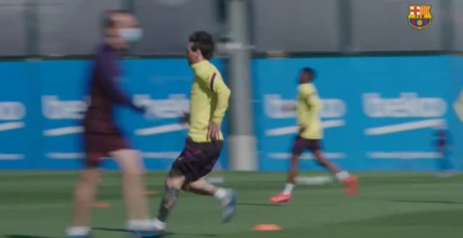 Vuelven los rondos al entrenamiento del Barça para potenciar la parte física