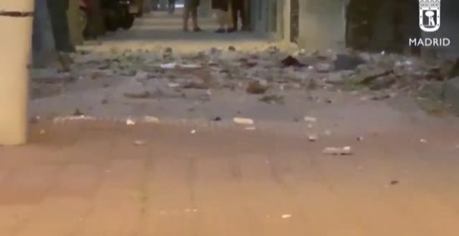 La caída de una cúpula de un edificio en el centro de Madrid provoca cuantiosos daños materiales