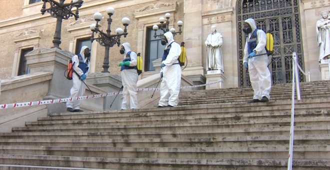 Ministerio de Cultura y UME desinfectan en Biblioteca Nacional