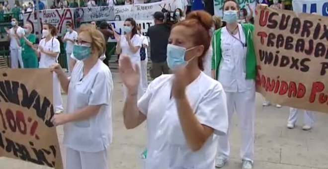 Multitudinaria protesta del personal sanitario de la Comunidad de Madrid