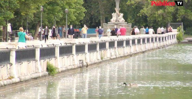 Madrid reabre sus grandes parques, que se llenan en horas