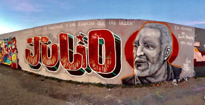 El mural de Julio Anguita en Berlín desaparece pero volverá a pintarse de nuevo