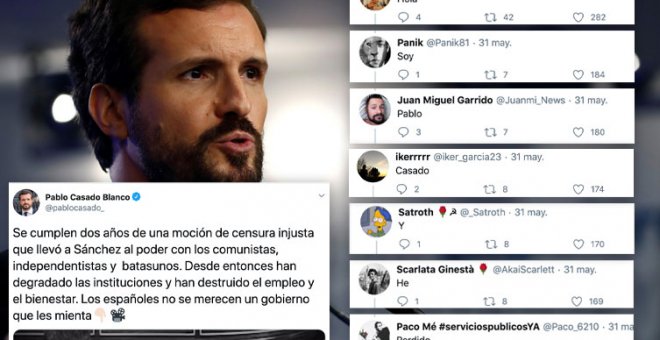 La mágica respuesta coordinada de varios tuiteros a Pablo Casado: "He perdido cinco elecciones en un año"