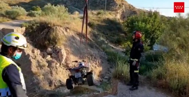 Aparatoso accidente de un quad en Fuentidueña del Tajo