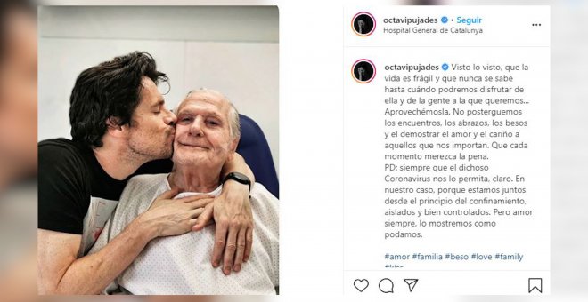 Octavi Pujades cuida de su padre, ahora ingresado en el hospital