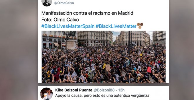 Críticas a la manifestación contra el racismo: "Tremenda insensatez. Lo eran las caceroladas de los Cayetanos y lo es también esto"