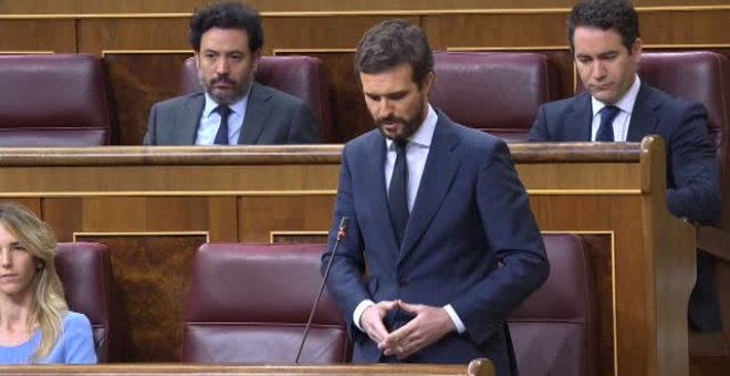 Sánchez a Casado: "Si toman el camino de la unidad aquí nos tiene, si continúa en la bronca, ahí tiene a la ultraderecha"