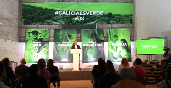 Abascal, en la presentación e los candidatos de Vox a las elecciones gallegas