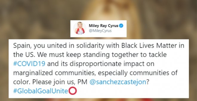 El 'crossover' que ni Marvel soñó con alcanzar: Miley Cyrus escribe a Pedro Sánchez y la imaginación tuitera se desata