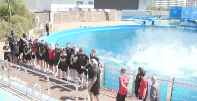 El Baskonia y el Valencia Basket se relajan entre belugas antes del reestreno de la ACB