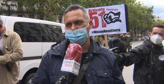 Manifestación de trabajadores de Nissan en Barcelona